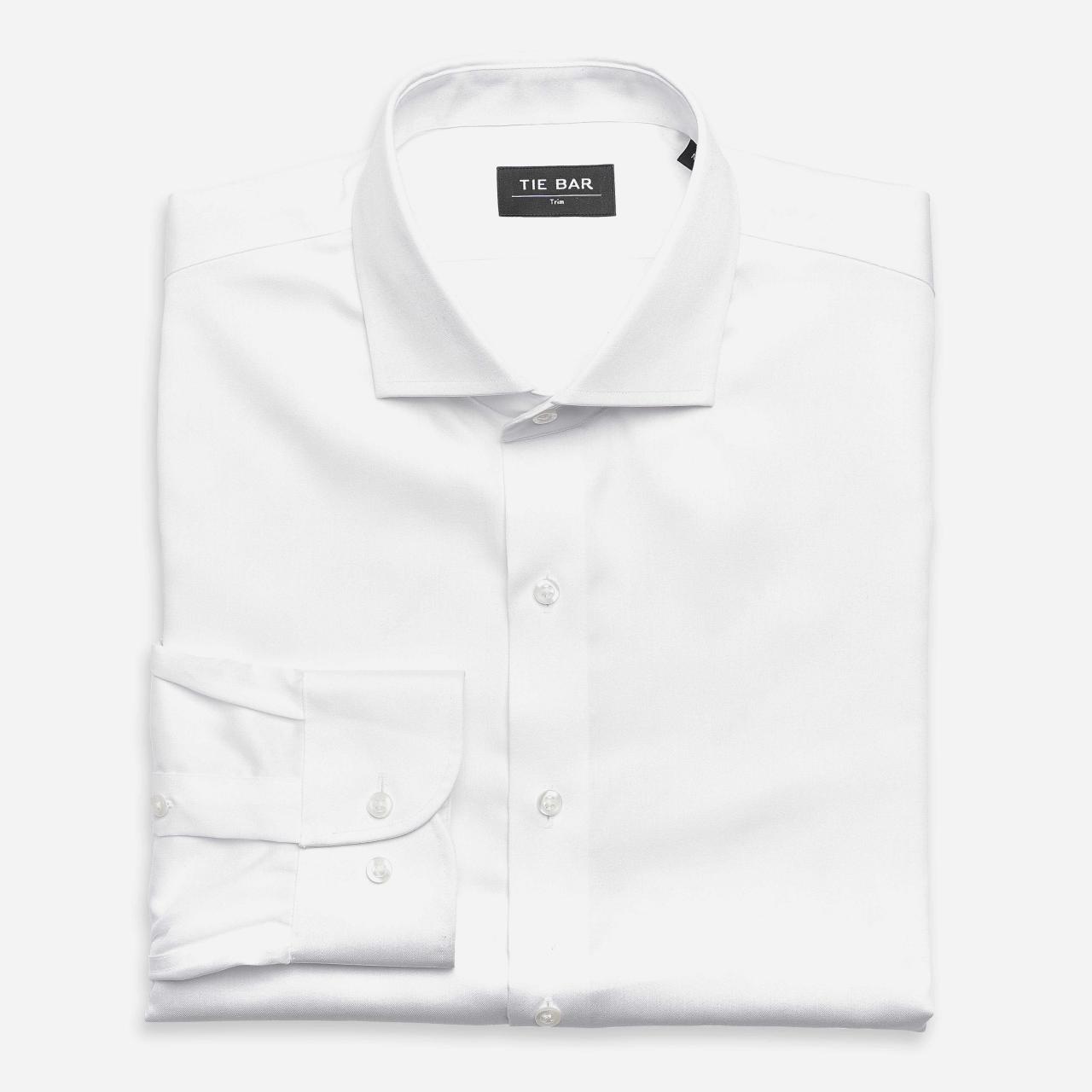 Mens white spread collar dress shirt