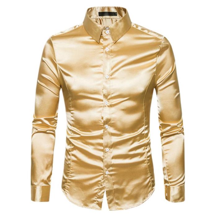 Men gold dress shirt