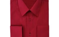 Burgundy dress shirt men