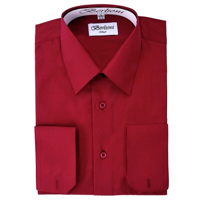 Burgundy dress shirt men