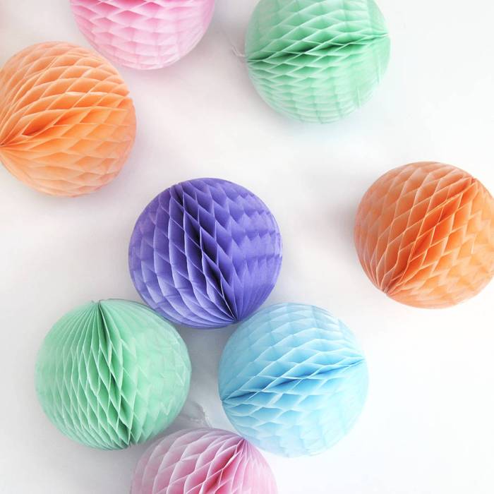 Paper tissue ball decoration decorations giant blossom peach notonthehighstreet pastel balls party honeycomb small pinch zoom